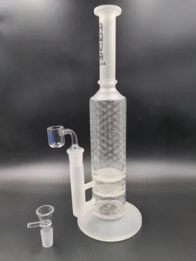 14 AQUA Glass / 2-in-1 / Dual Honeycomb Sandblasted Water Pipe