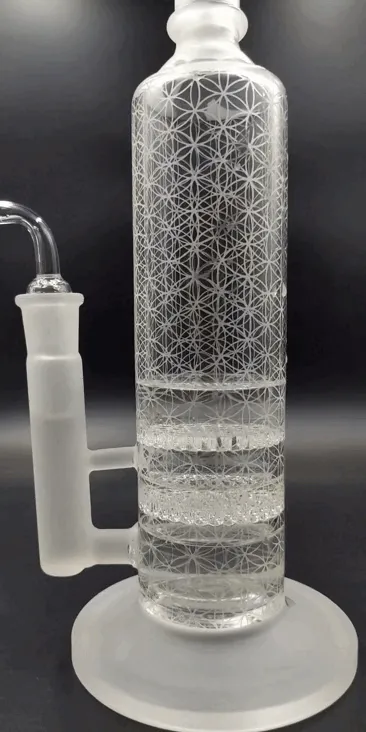 14 AQUA Glass / 2-in-1 / Dual Honeycomb Sandblasted Water Pipe