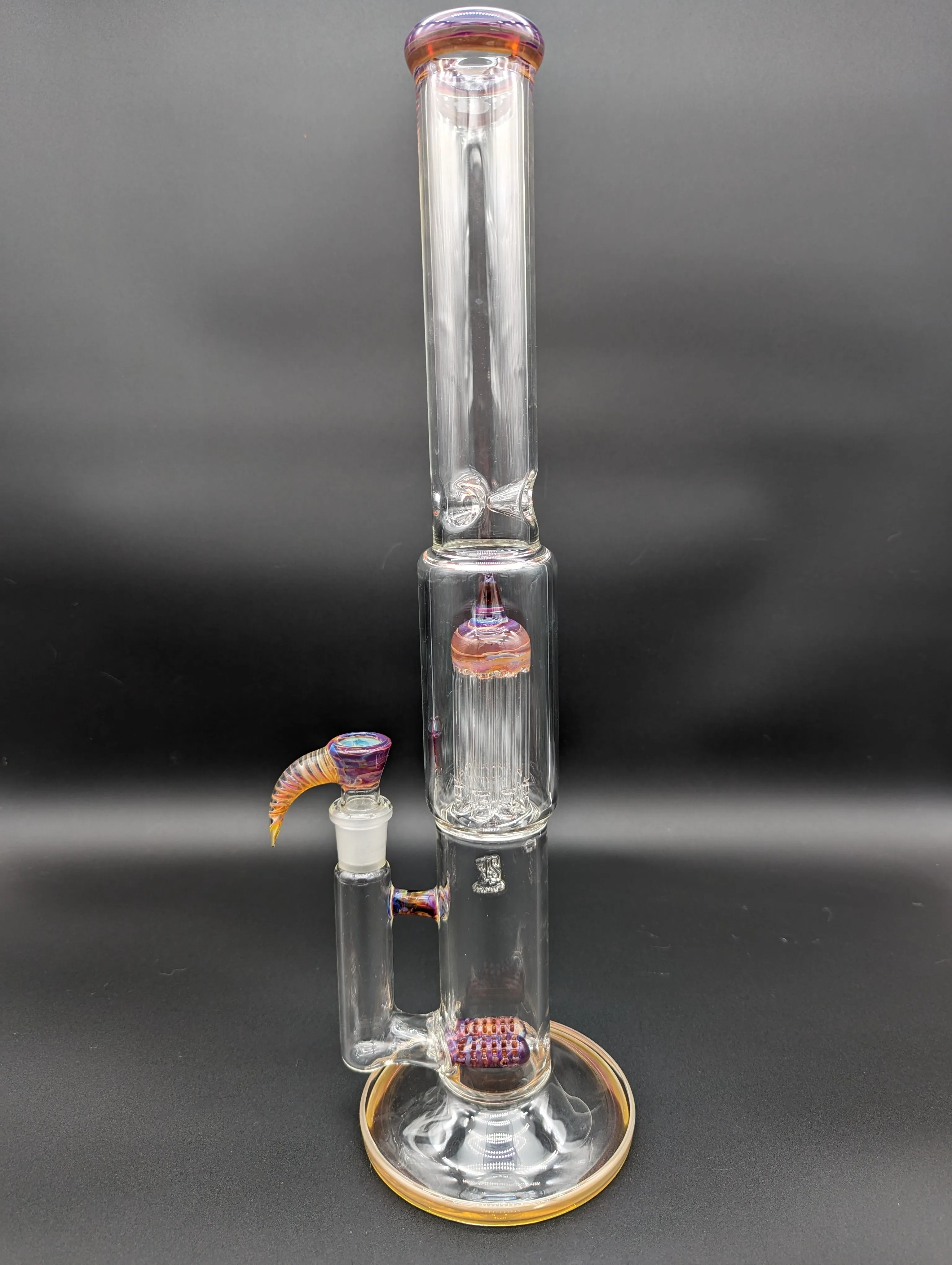 2K Glass Dual Inline to 8 Arm Bongs - Color Accented