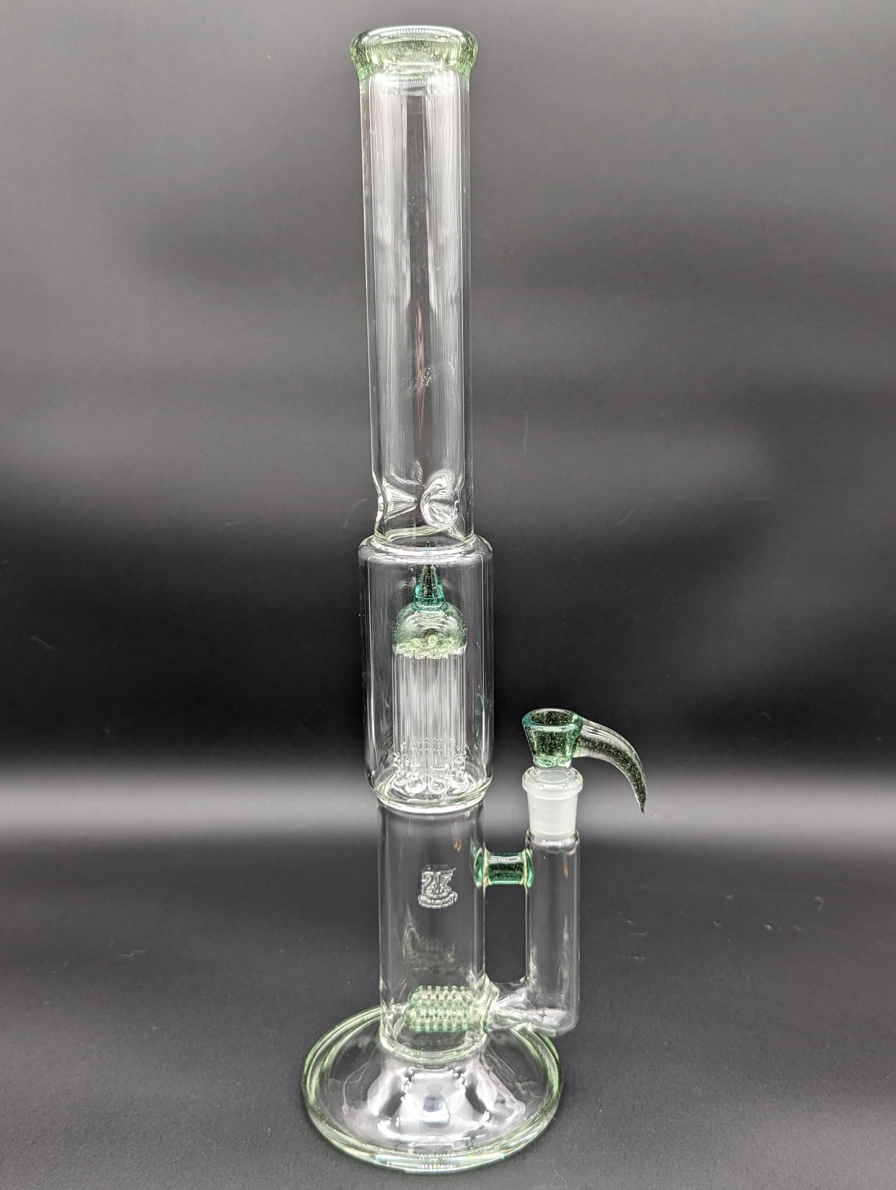 2K Glass Dual Inline to 8 Arm Bongs - Color Accented