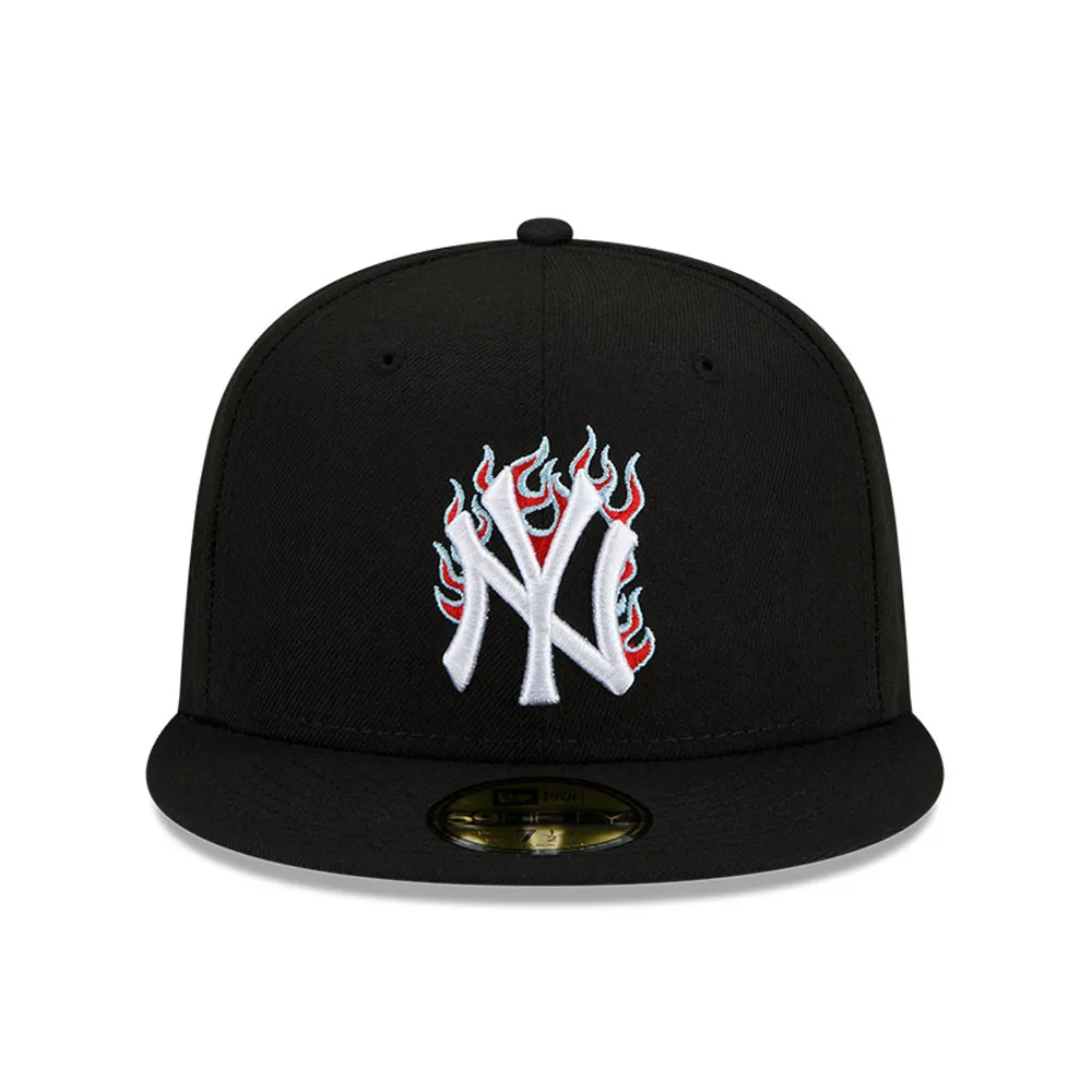 [60224657] New York Yankees Team Fire Black MBL 59FIFTY Men's Fitted Hat