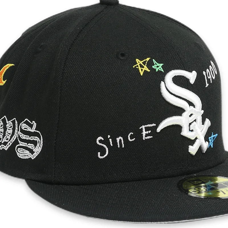 [60243719] Chicago White Sox Scribble Black 59FIFTY Mens Fitted Hat