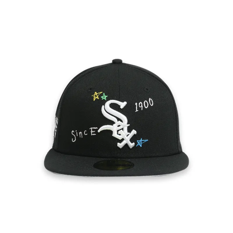 [60243719] Chicago White Sox Scribble Black 59FIFTY Mens Fitted Hat