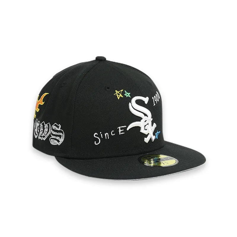 [60243719] Chicago White Sox Scribble Black 59FIFTY Mens Fitted Hat