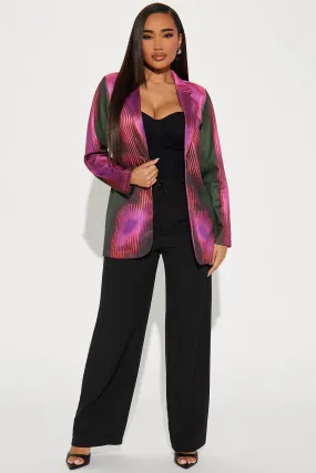 A Lot To Handle Blazer - Fuchsia/combo