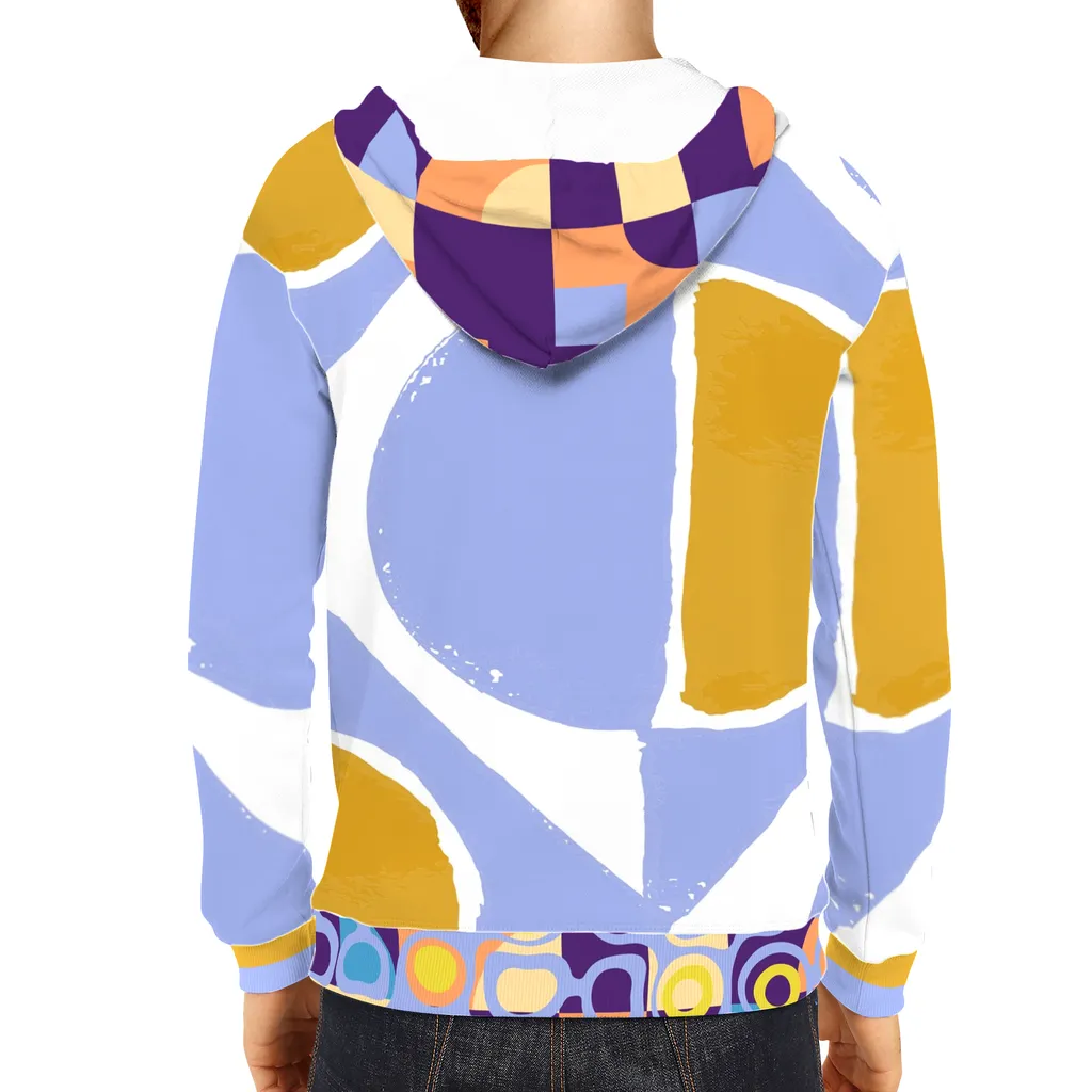 Abstract Blue Unisex Pullover Hoody