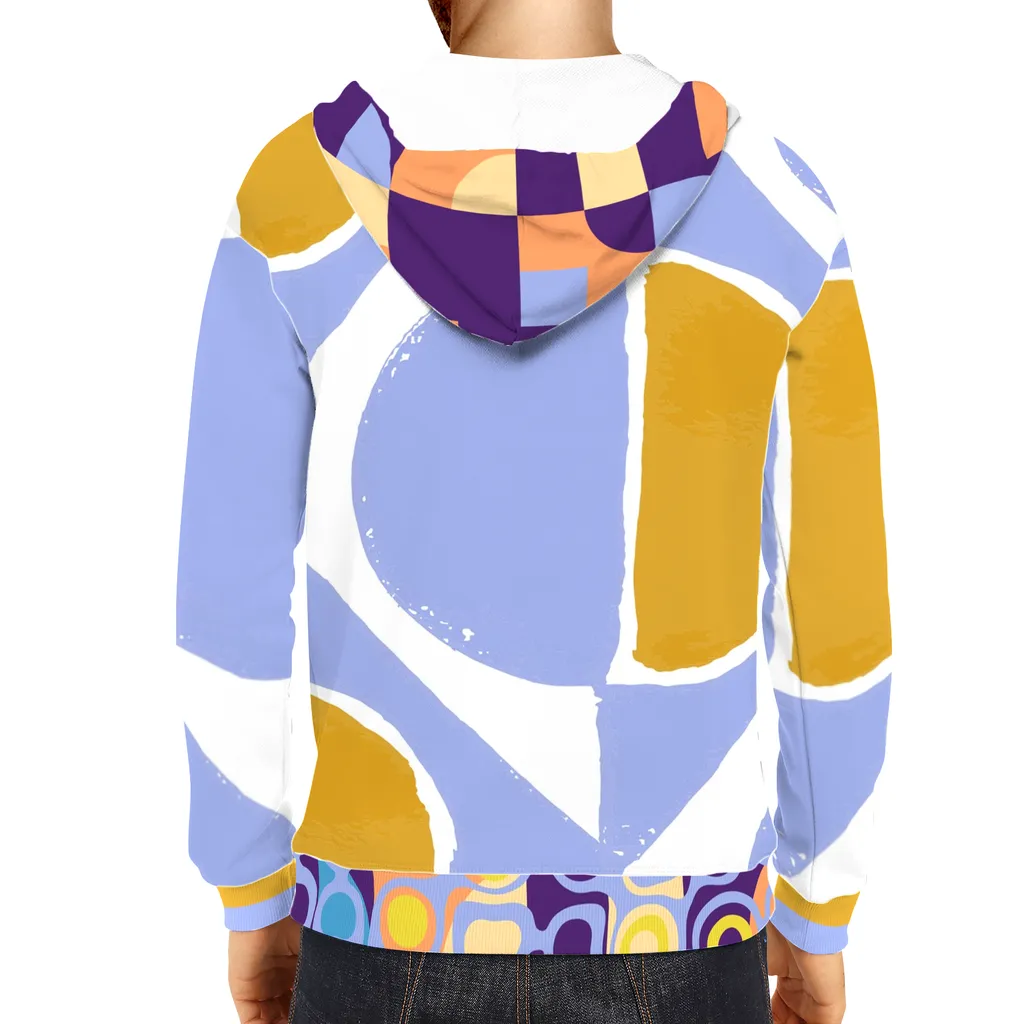 Abstract Blue Unisex Pullover Hoody