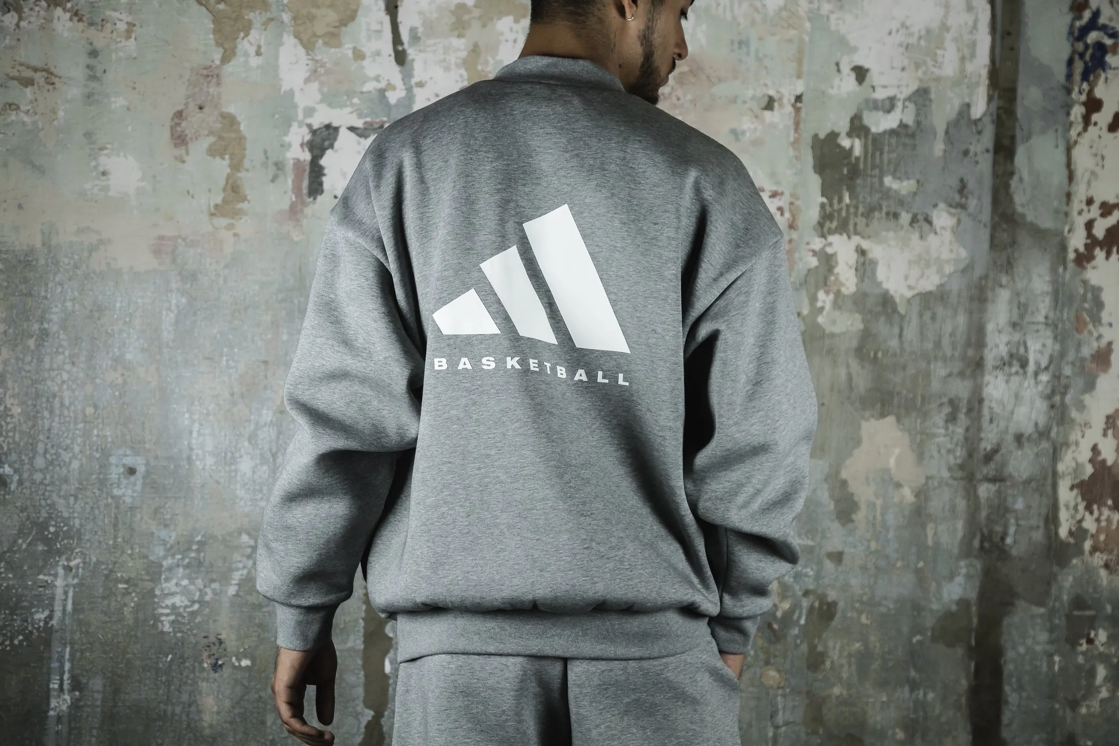 adidas Basketball Heathered Crew Sweatshirt