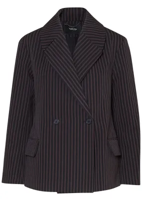 Aiken Stripe Blazer Black