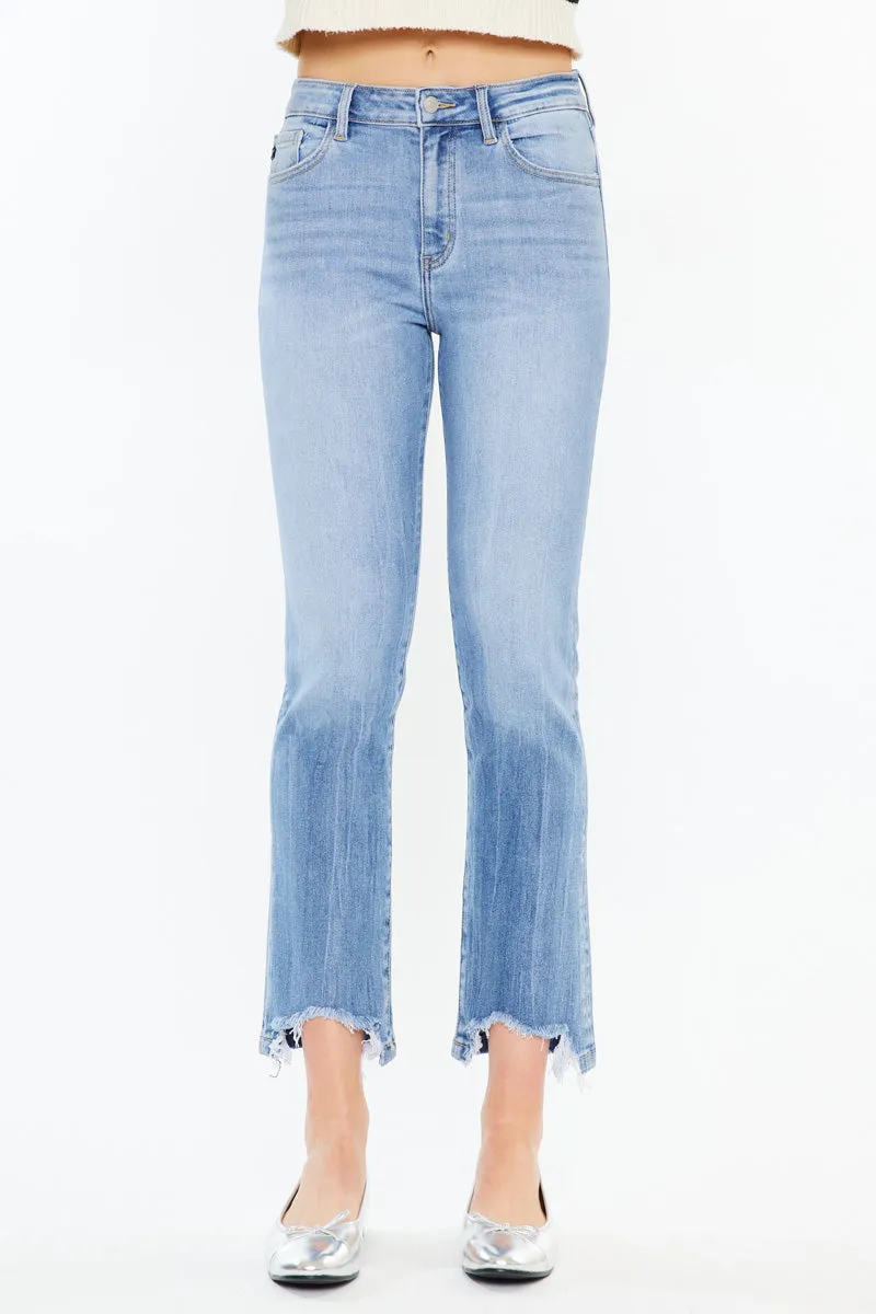 Angela High Rise Slim Crop Straight Jeans