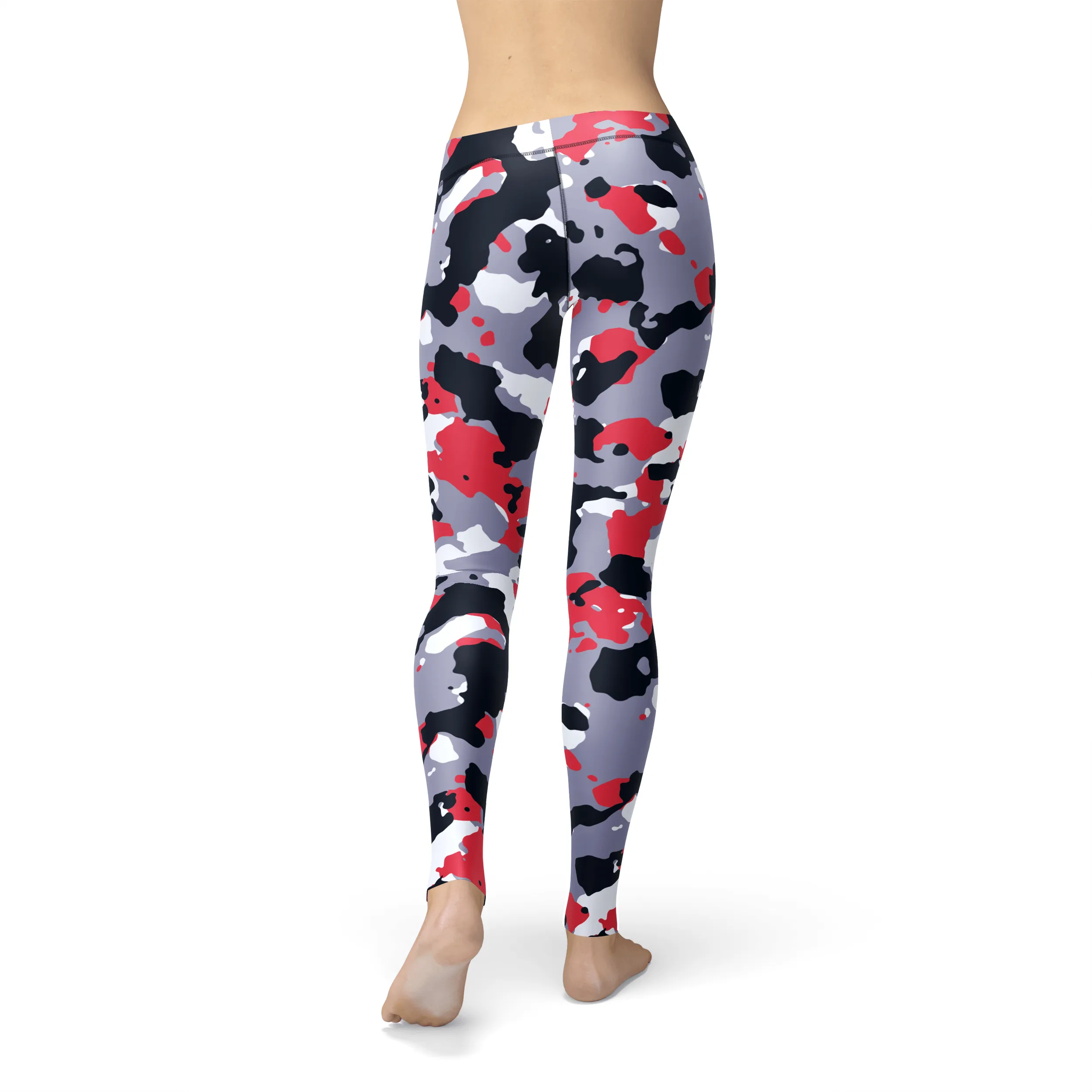 Avery Red White Camo Leggings