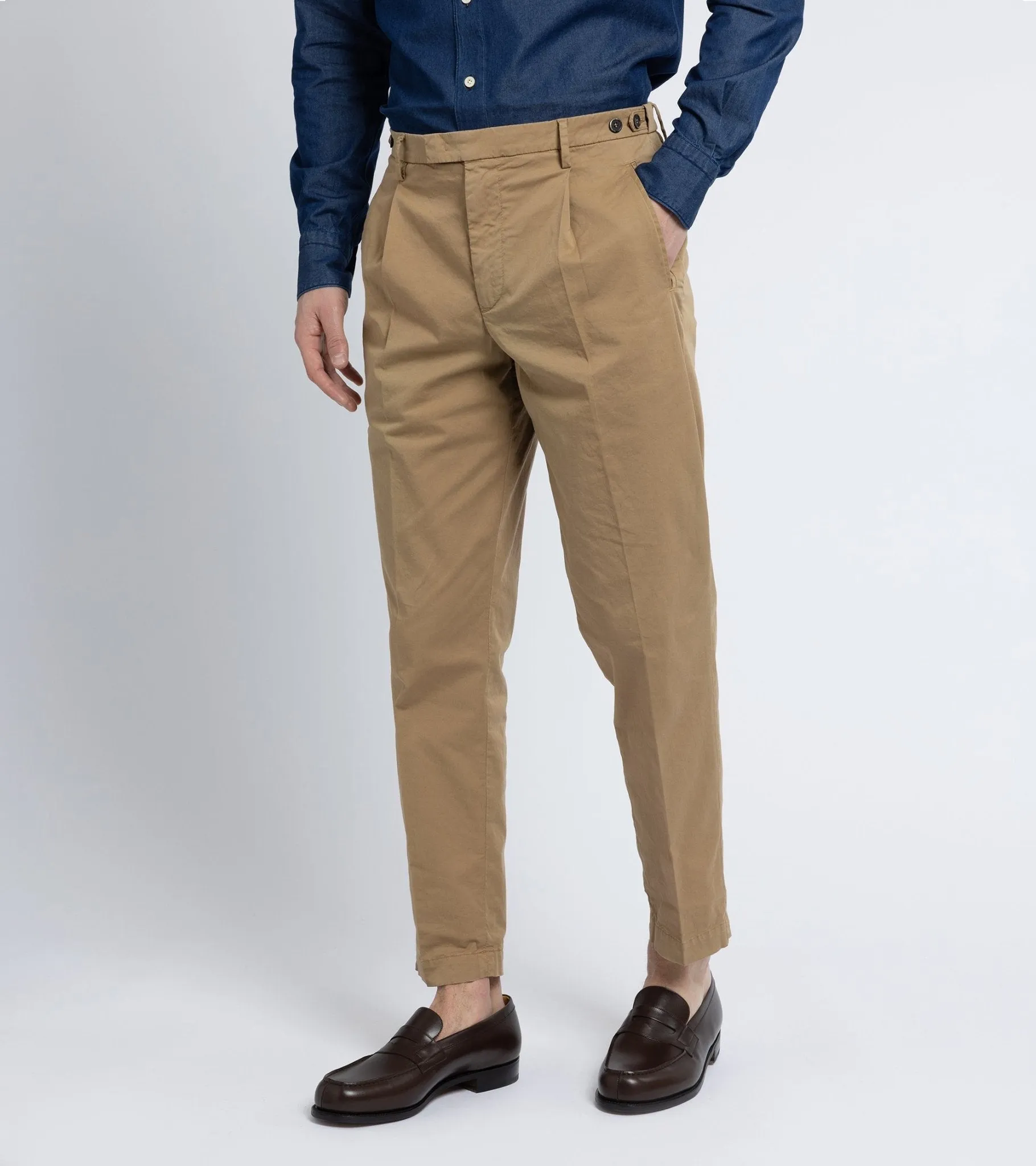 Barena Masco Trevo Cotton Twill Trousers: Tan