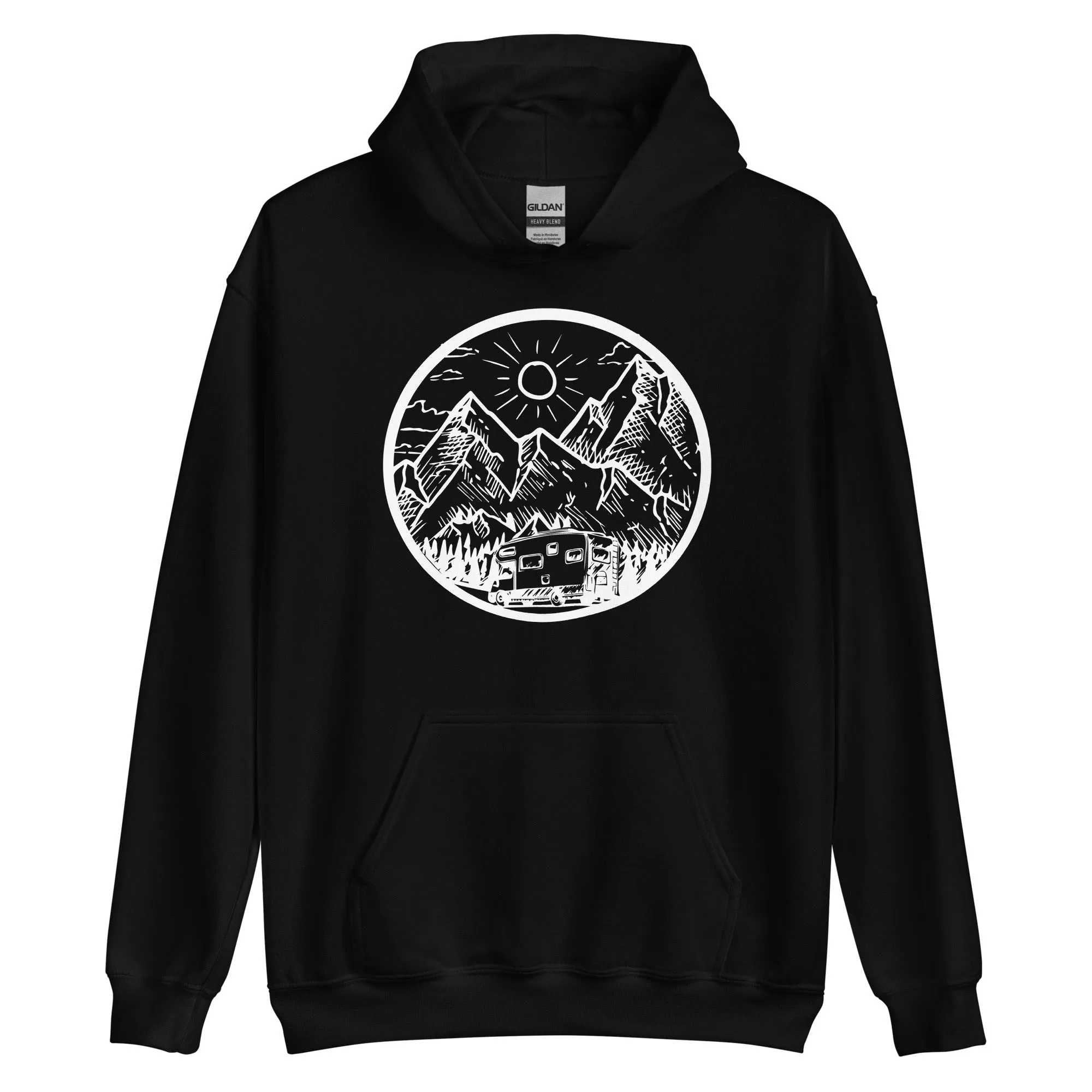 Berge - Camping Van - (12) - Unisex Hoodie