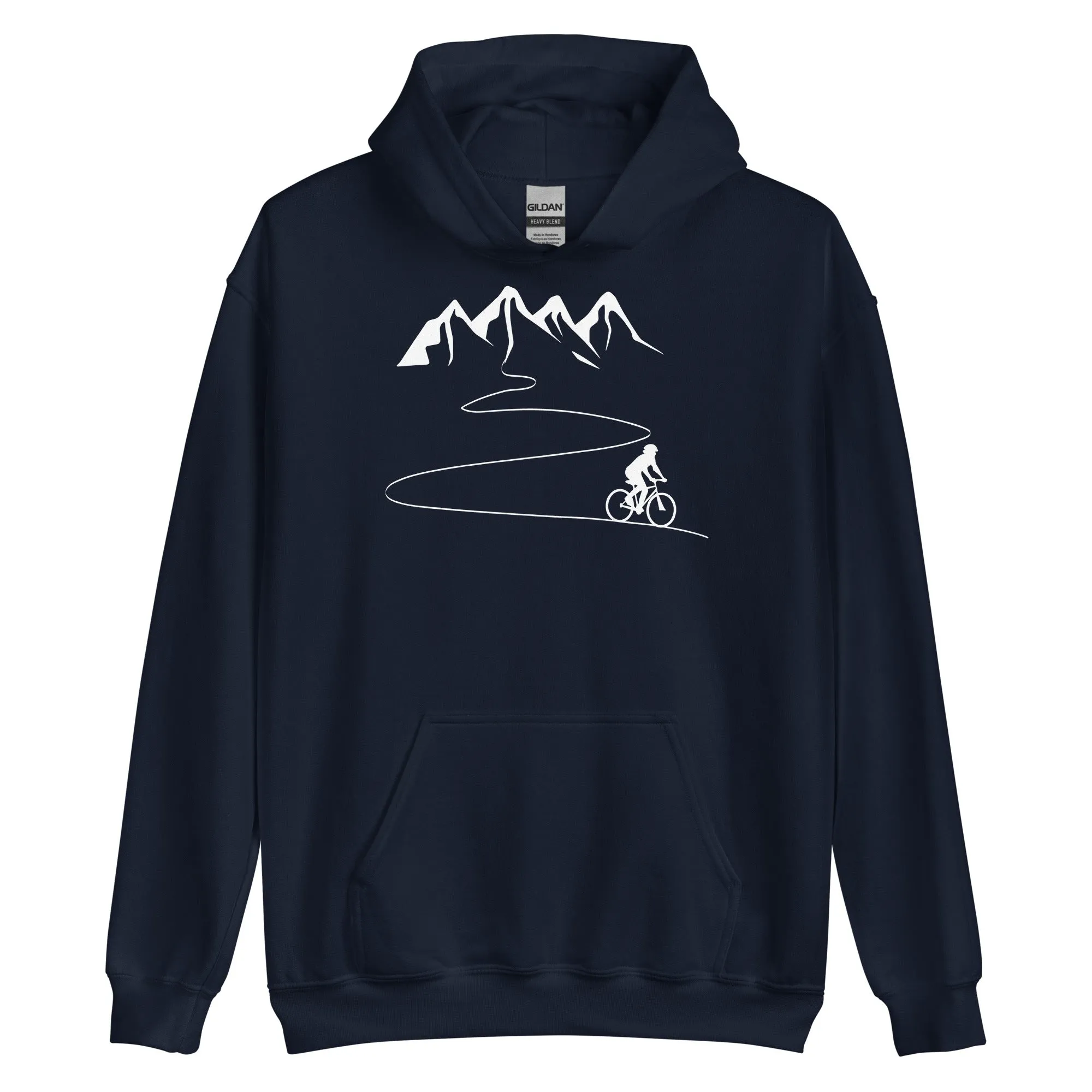 Berge - Kurve Linie - Radfahren -   - Unisex Hoodie