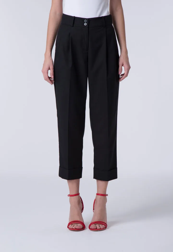 Black Straight Cut Trouser