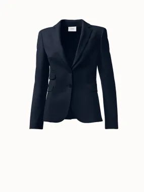 Blazer-Jacke aus Pebble Crêpe mit Zwei-Knopf-Verschluss