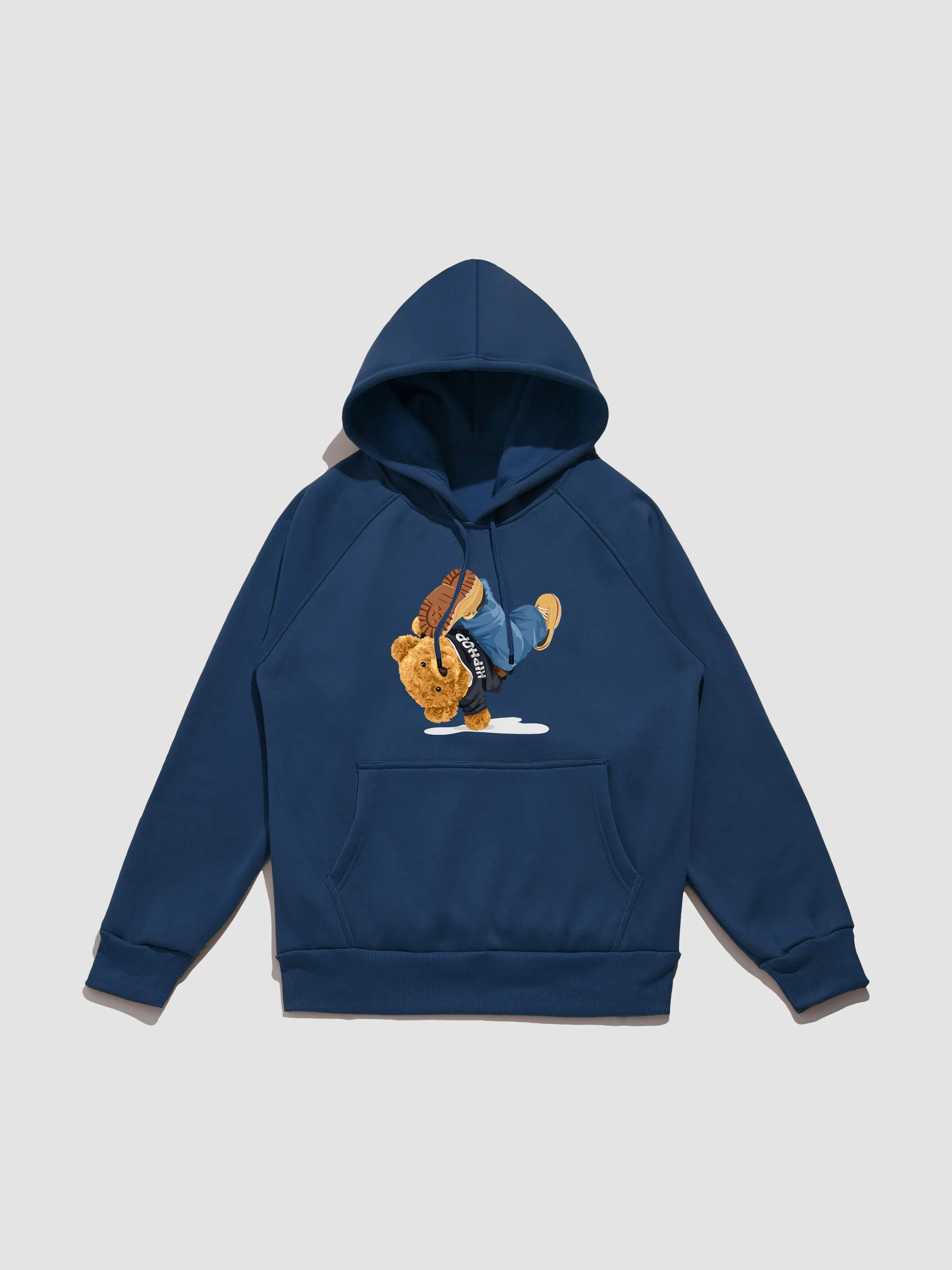 Break Dance Bear Print Hoodie