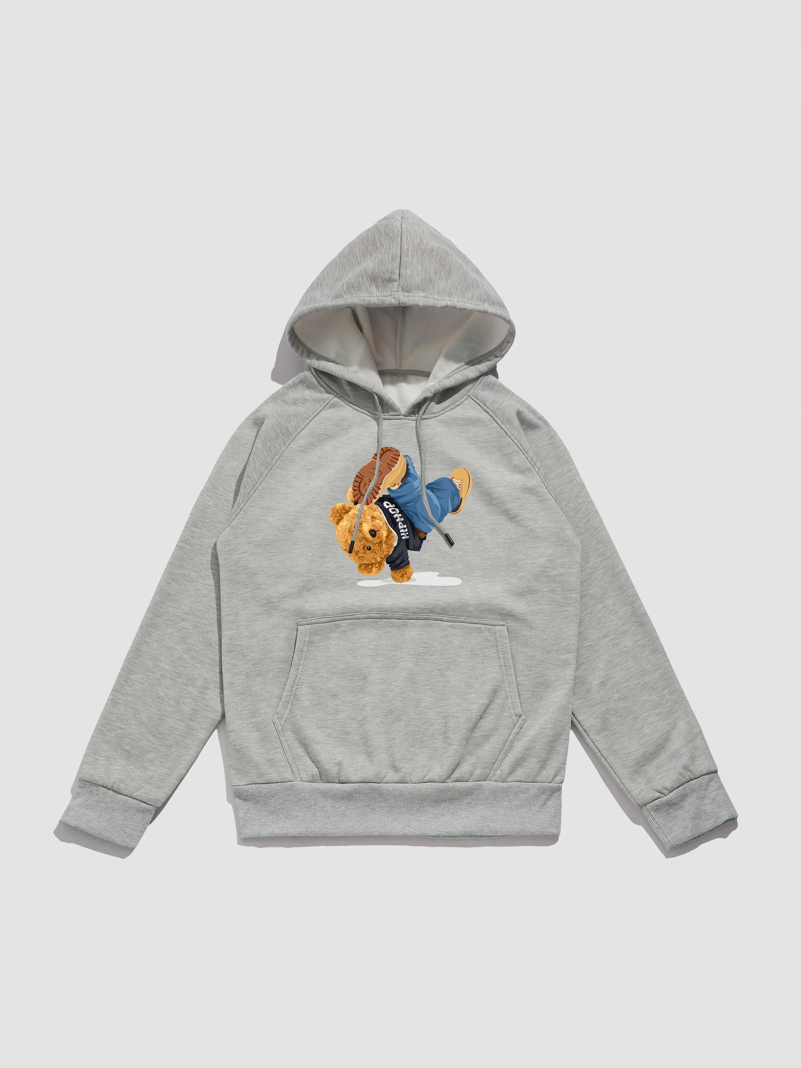 Break Dance Bear Print Hoodie