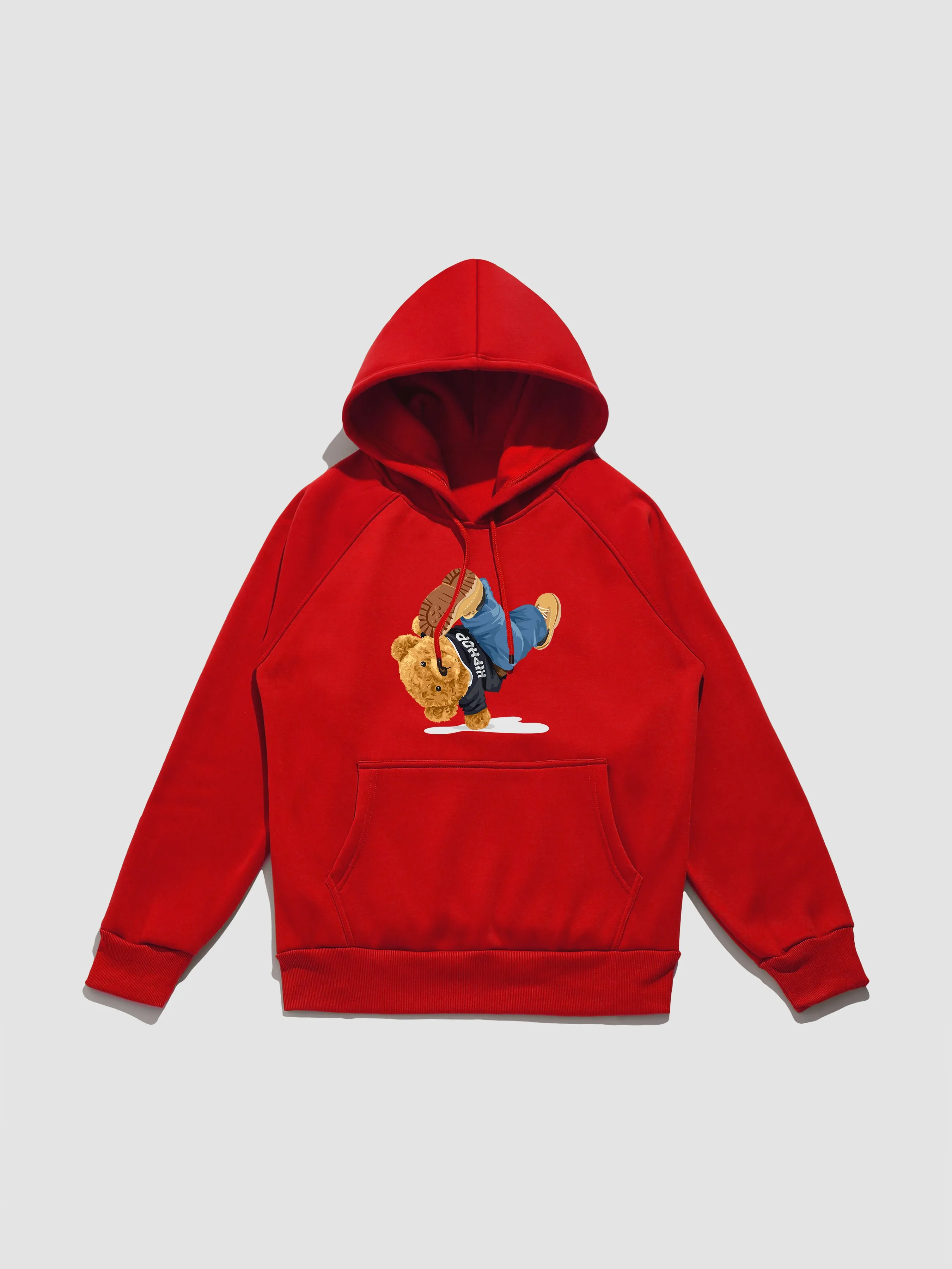 Break Dance Bear Print Hoodie