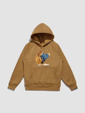 Break Dance Bear Print Hoodie