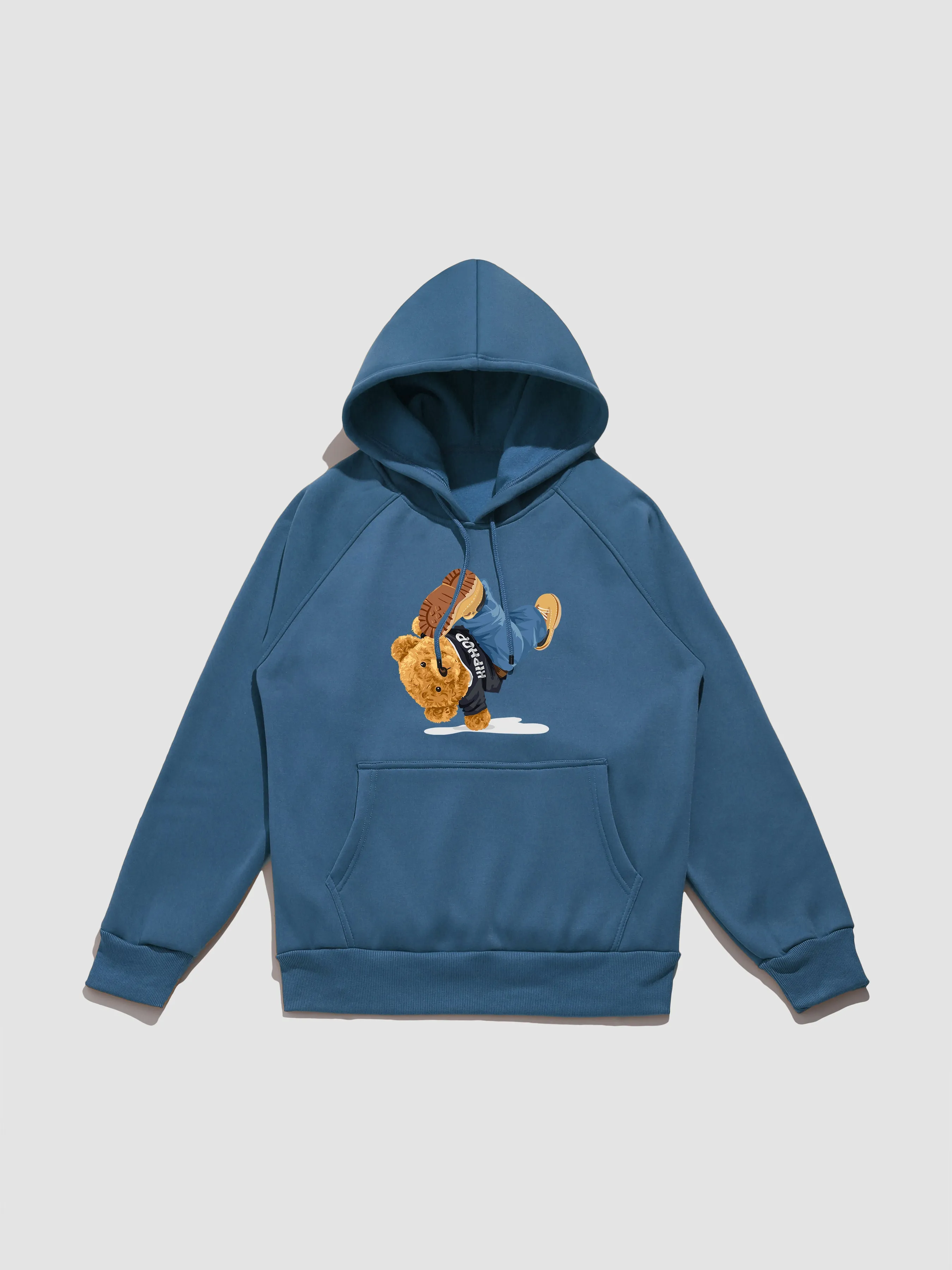 Break Dance Bear Print Hoodie