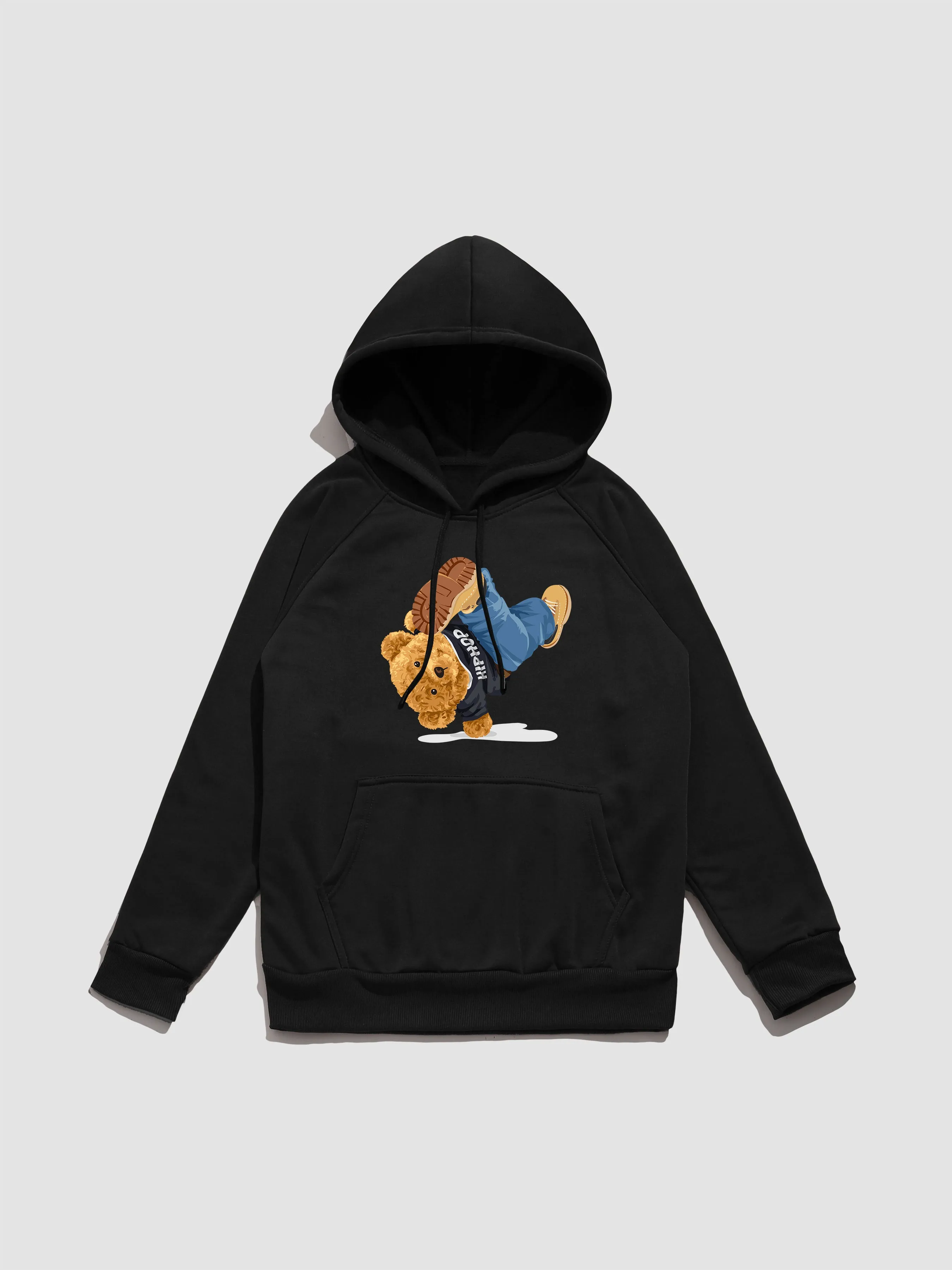 Break Dance Bear Print Hoodie