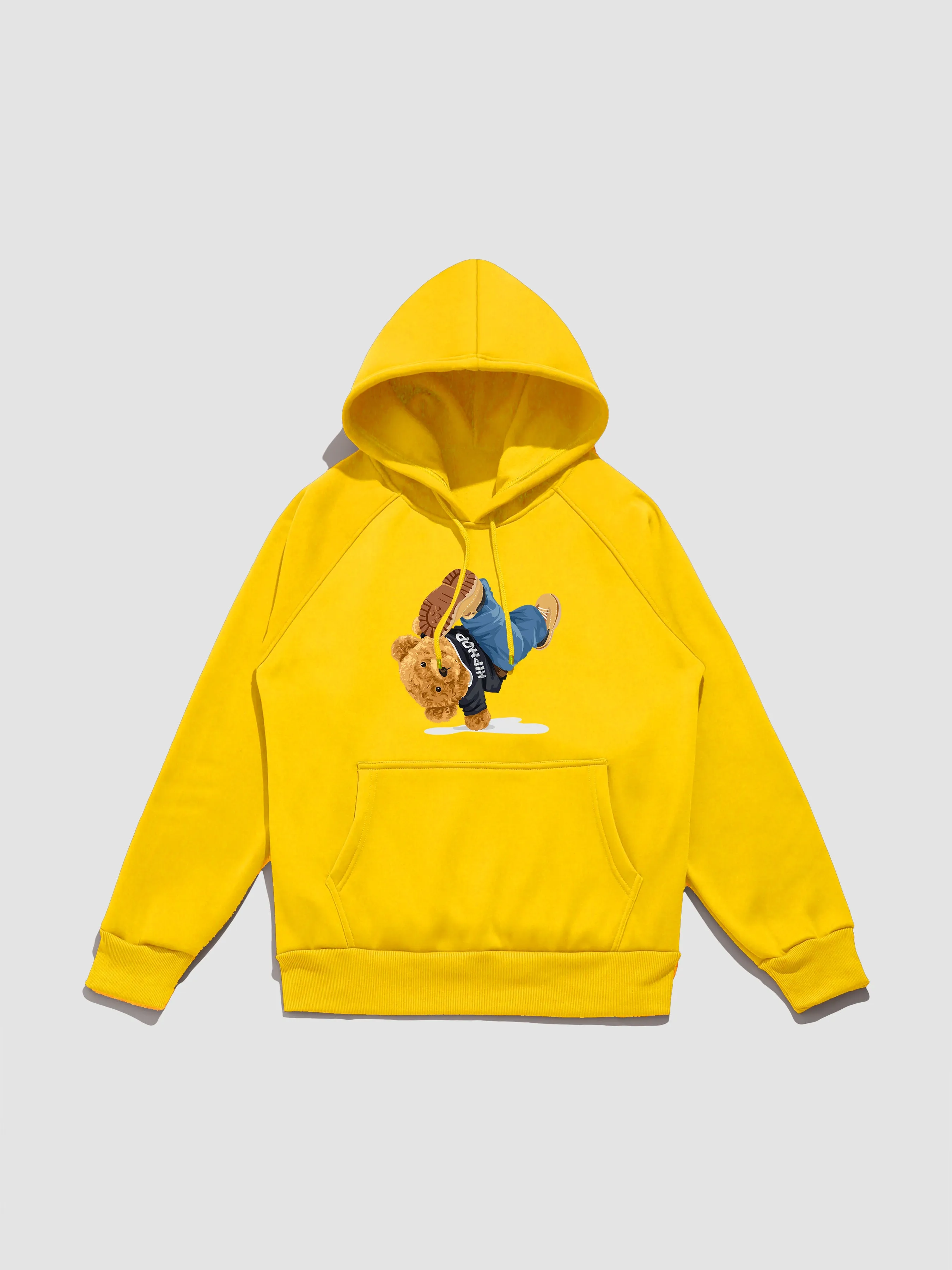 Break Dance Bear Print Hoodie