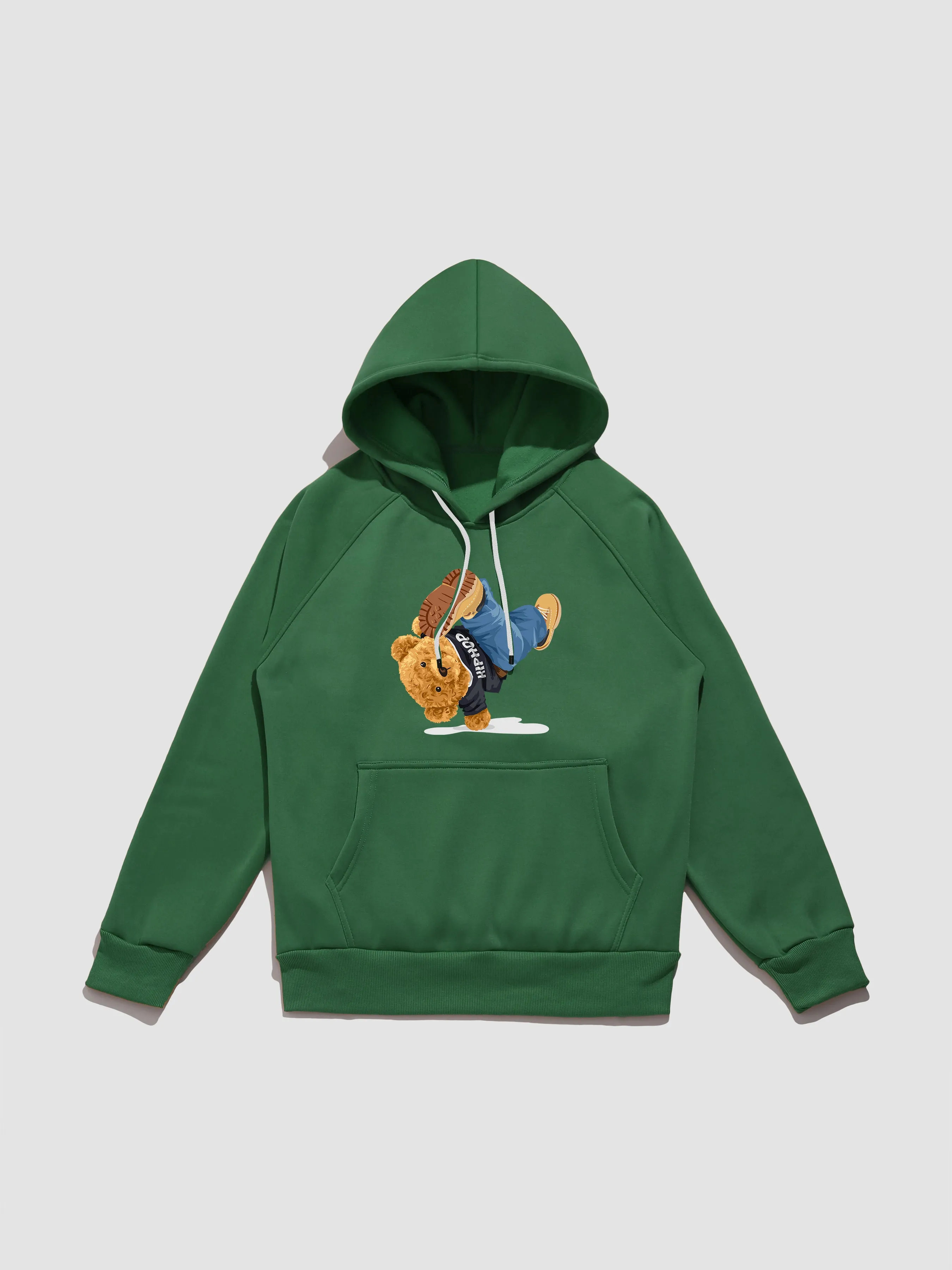 Break Dance Bear Print Hoodie