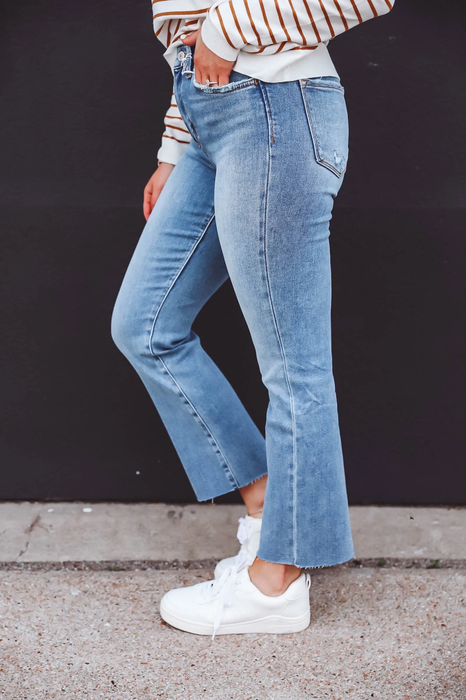 Britt High Rise Kick Flare Denim