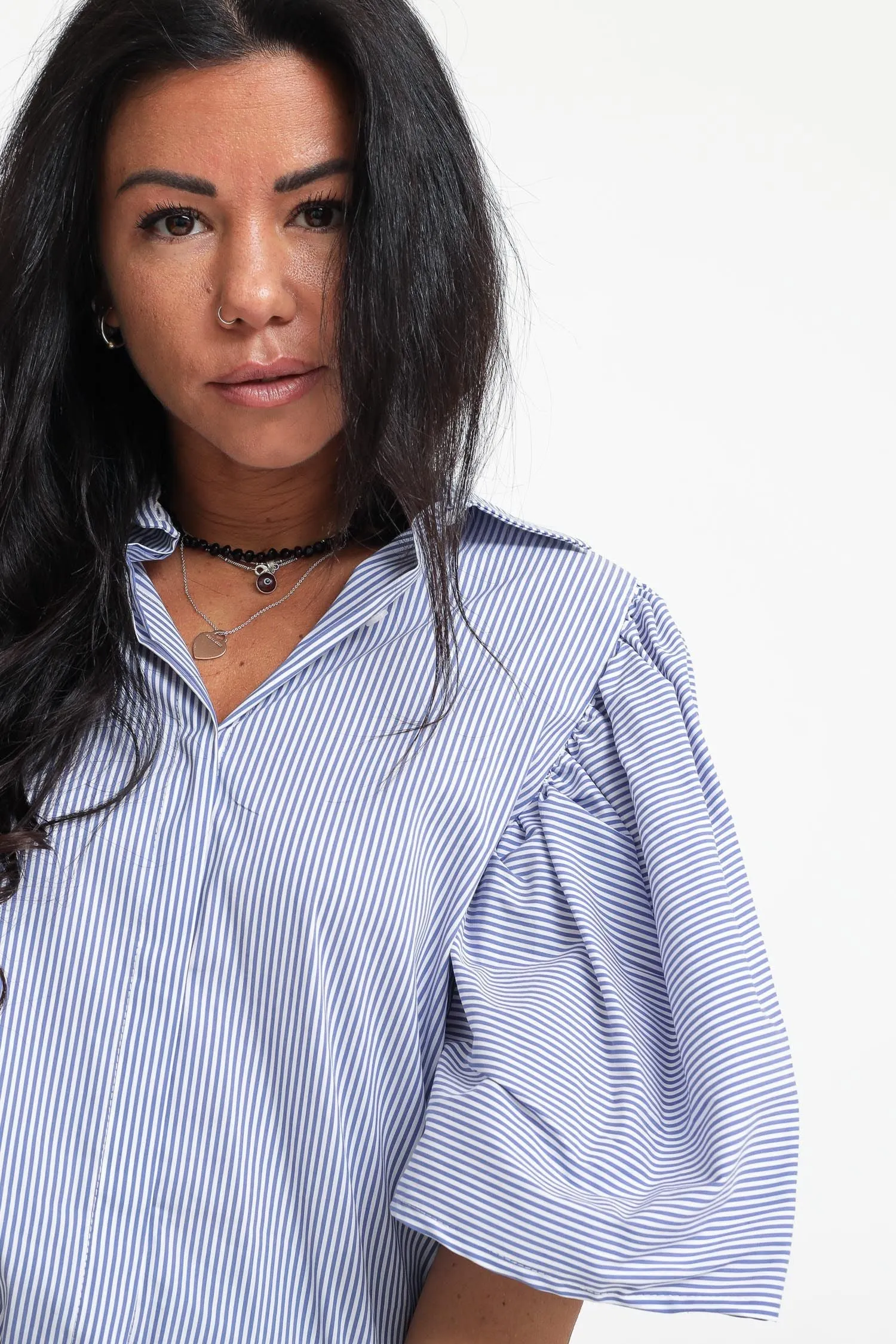 Camicia Farfalla Riga - Colore Jeans