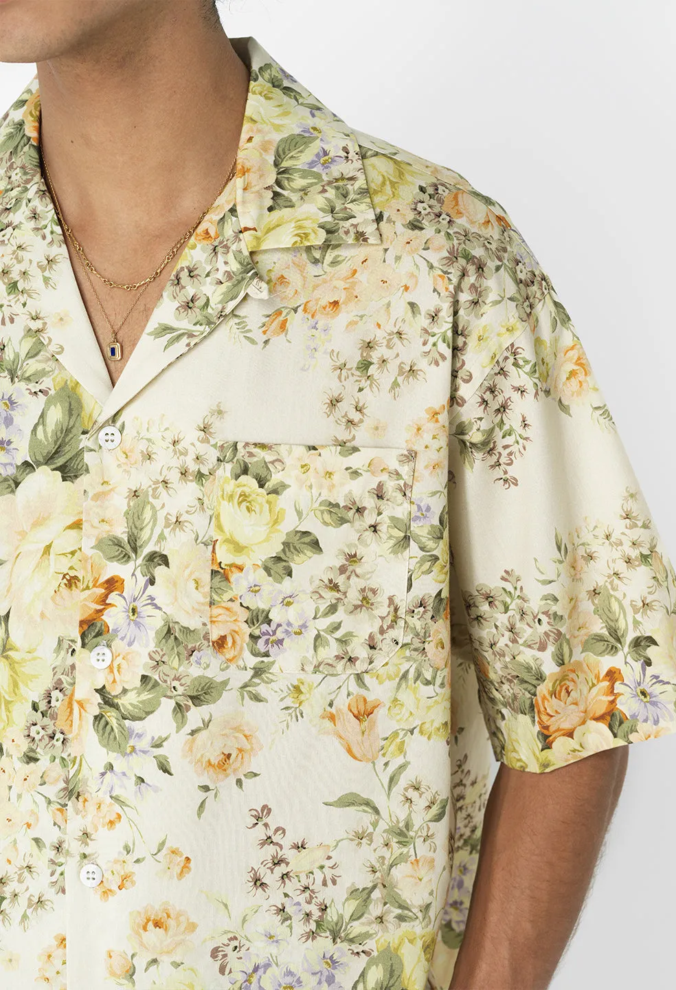 Camp Shirt / Beige Tuscan Floral