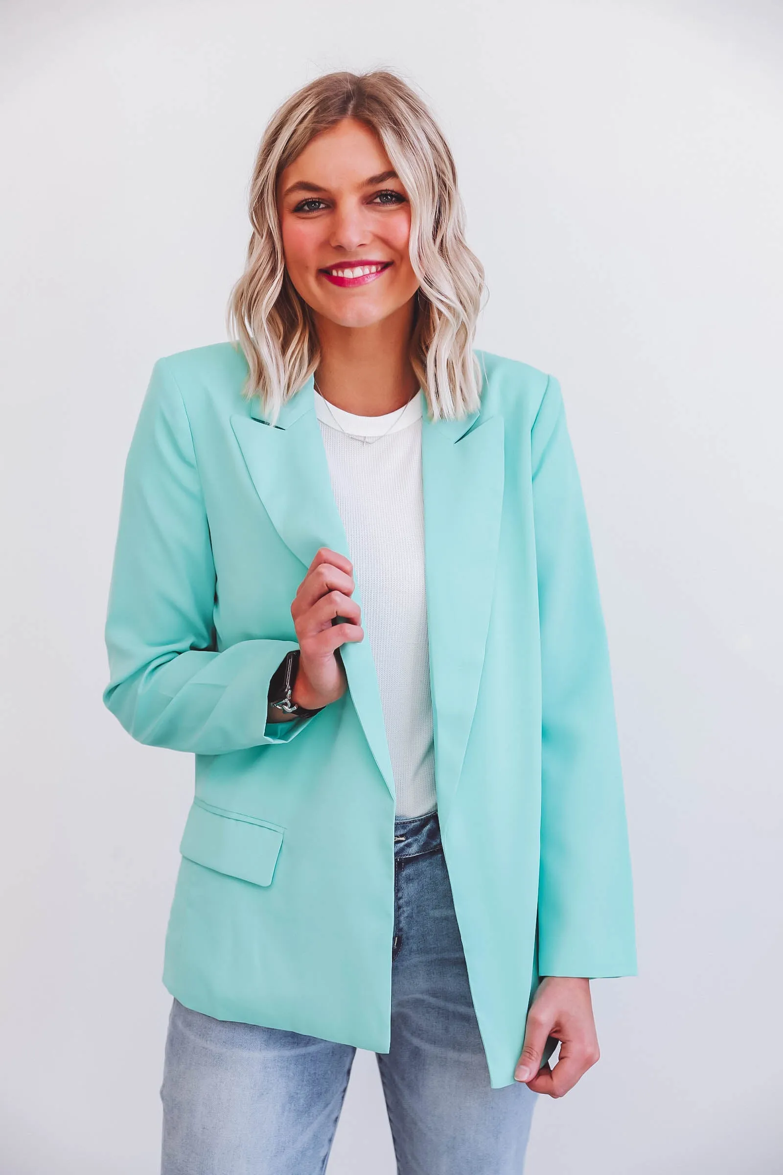 Cara Blazer-Dark Mint