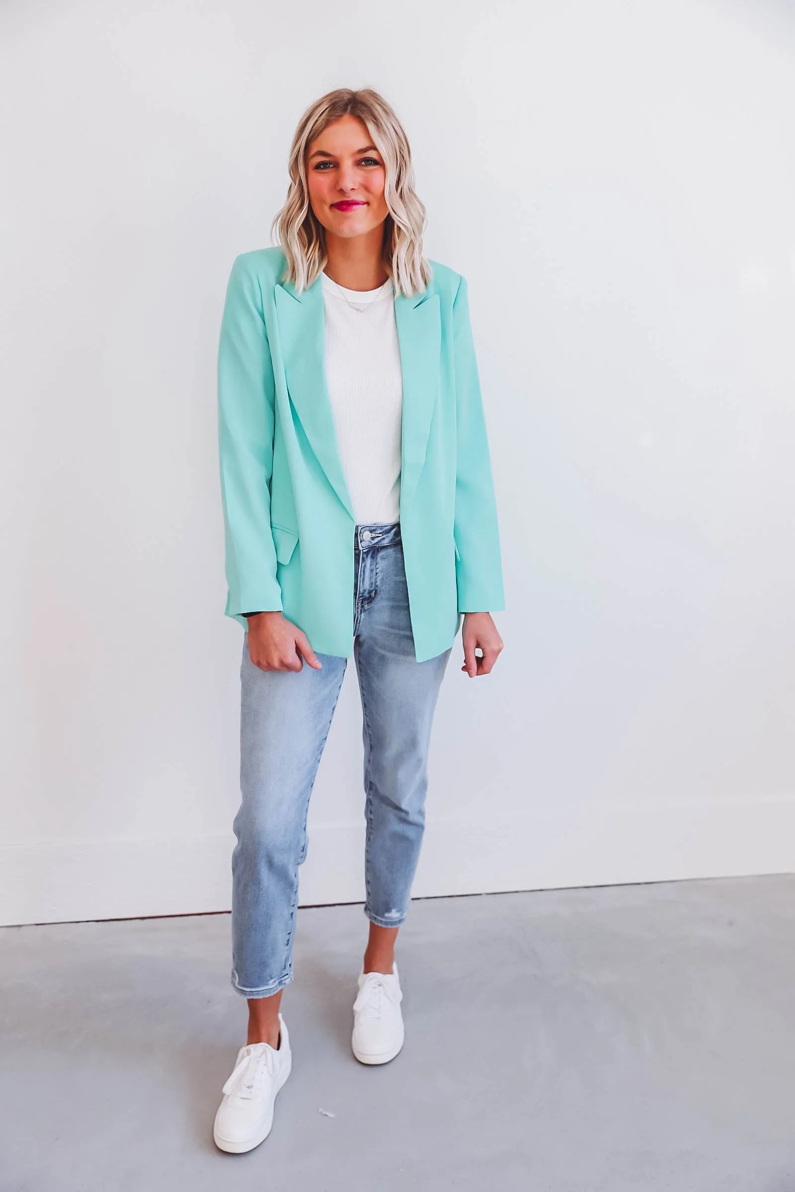 Cara Blazer-Dark Mint