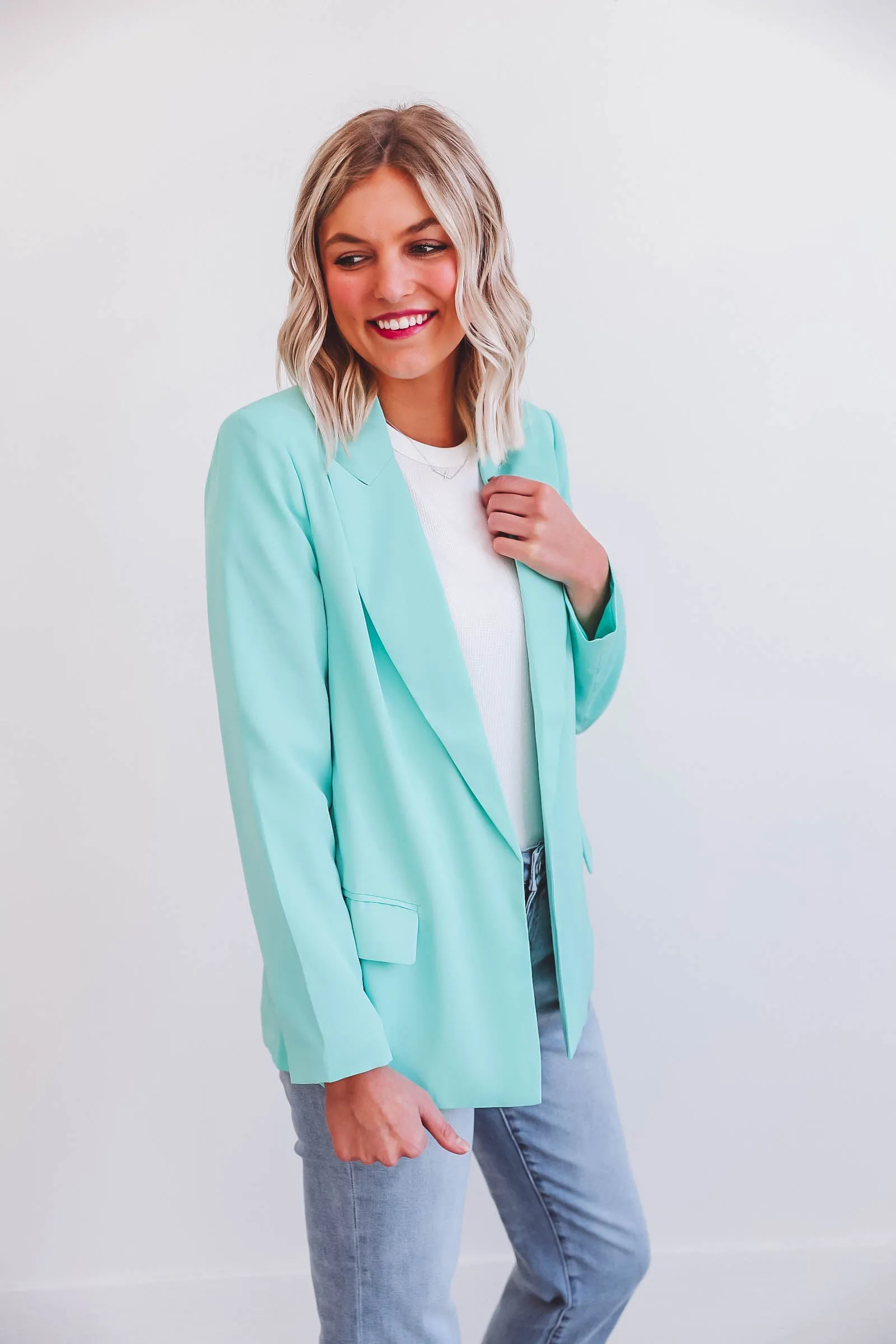 Cara Blazer-Dark Mint