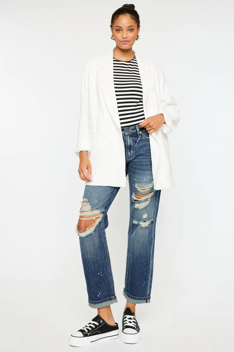 Charlize Mid Rise Boyfriend Jeans