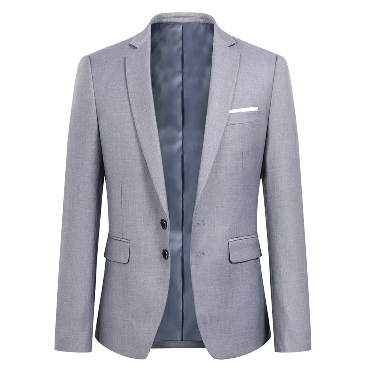 Classic Light Grey Blazer Two Buttons Blazer