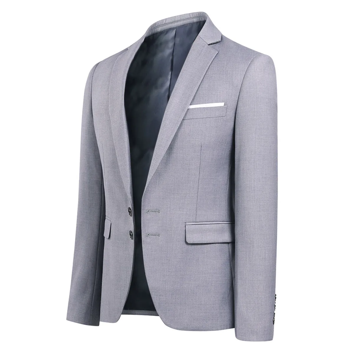 Classic Light Grey Blazer Two Buttons Blazer