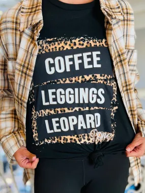 Coffee Leggings Leopard Done Graphic Tee