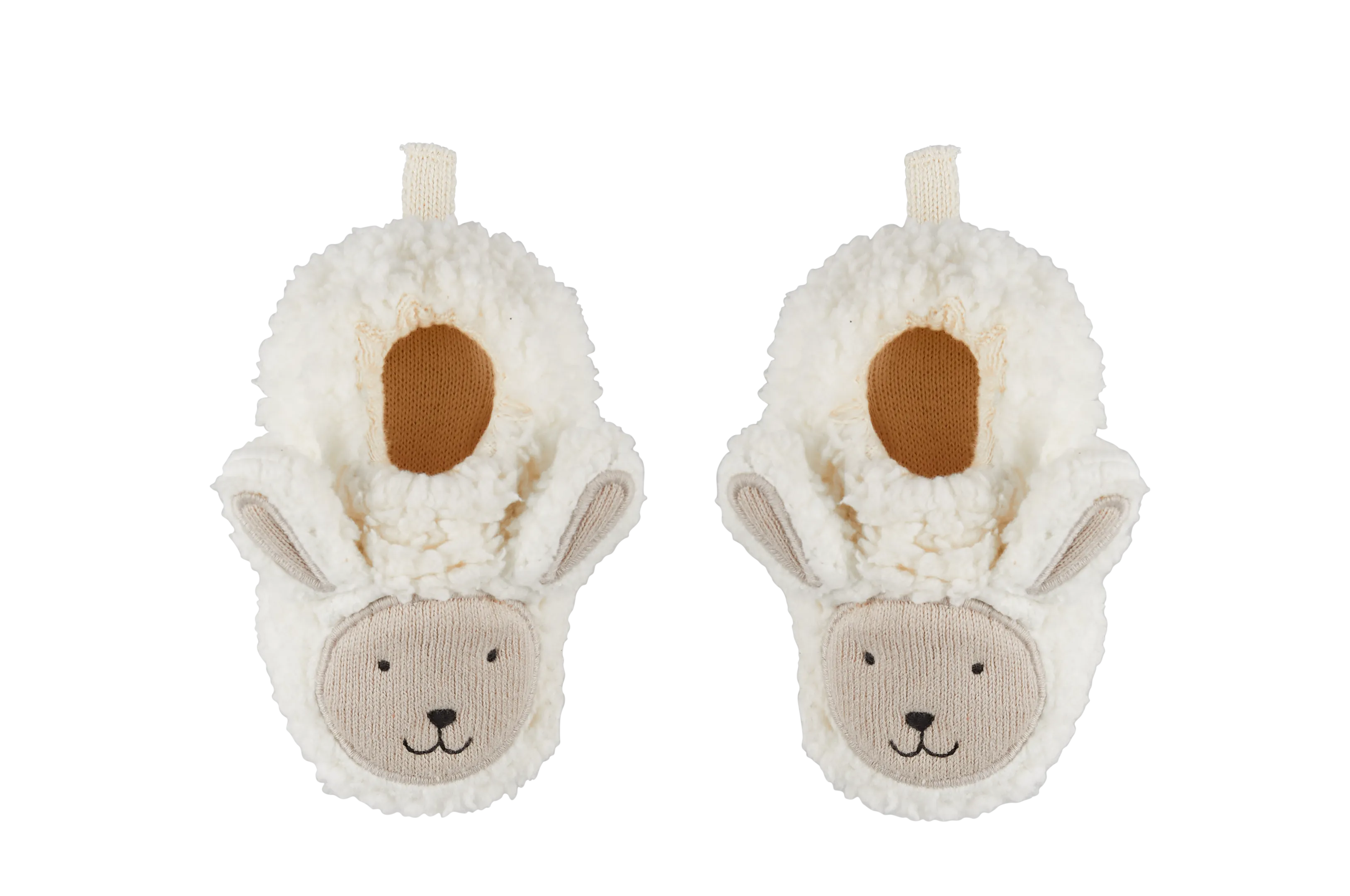 Cotton Knit Baby Booties - Sheep