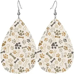 Dog Bone & Paw Print Earrings