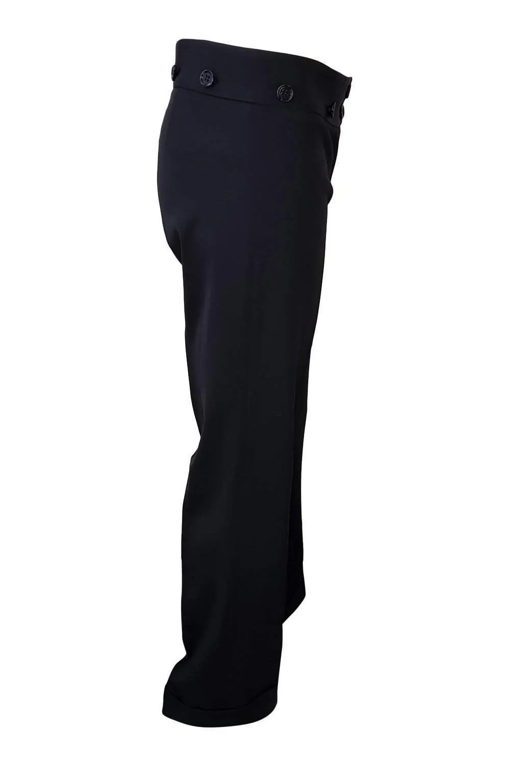 DOLCE & GABBANA Black Tailored Button Straight Leg Trousers (IT 38)