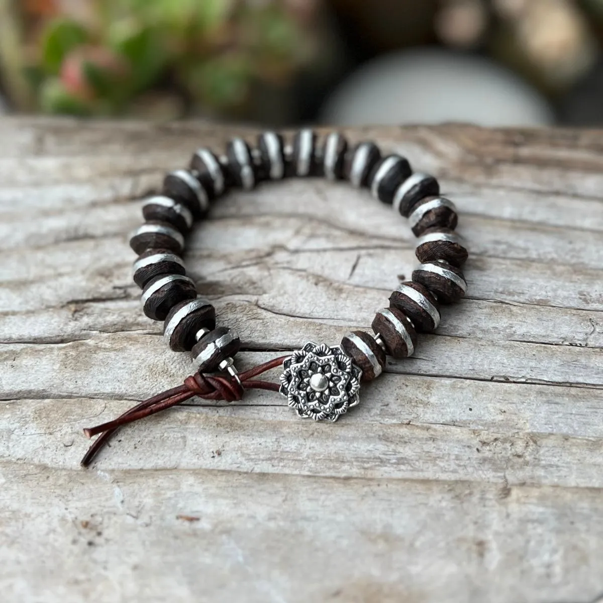 Ebony Tranquility Mandala Bracelet