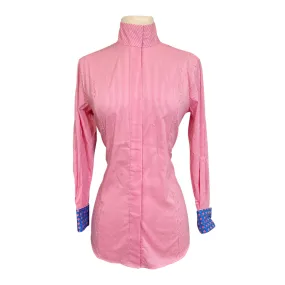 Essex Classics 'Isabel' Fitted Straight Collar Show Shirt in Pink Gingham - Women's Small