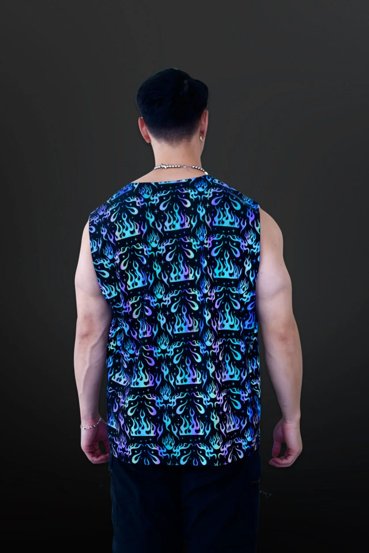 Florescent Flame- Zip Vest