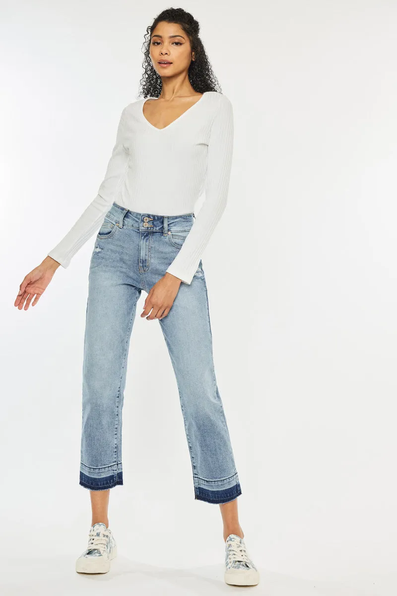 Georgia Ultra High Rise Slim Straight Leg Jeans