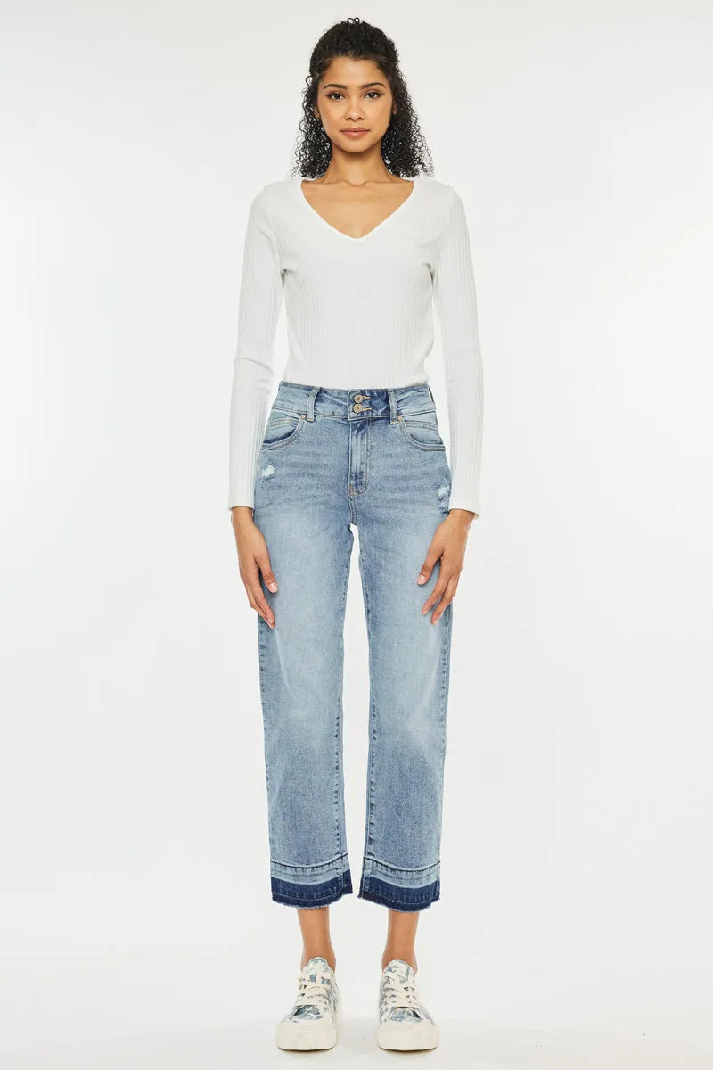 Georgia Ultra High Rise Slim Straight Leg Jeans