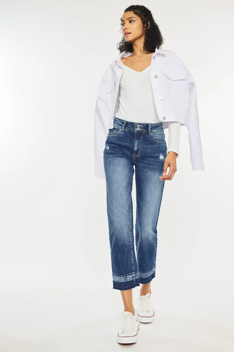 Georgia Ultra High Rise Slim Straight Leg Jeans