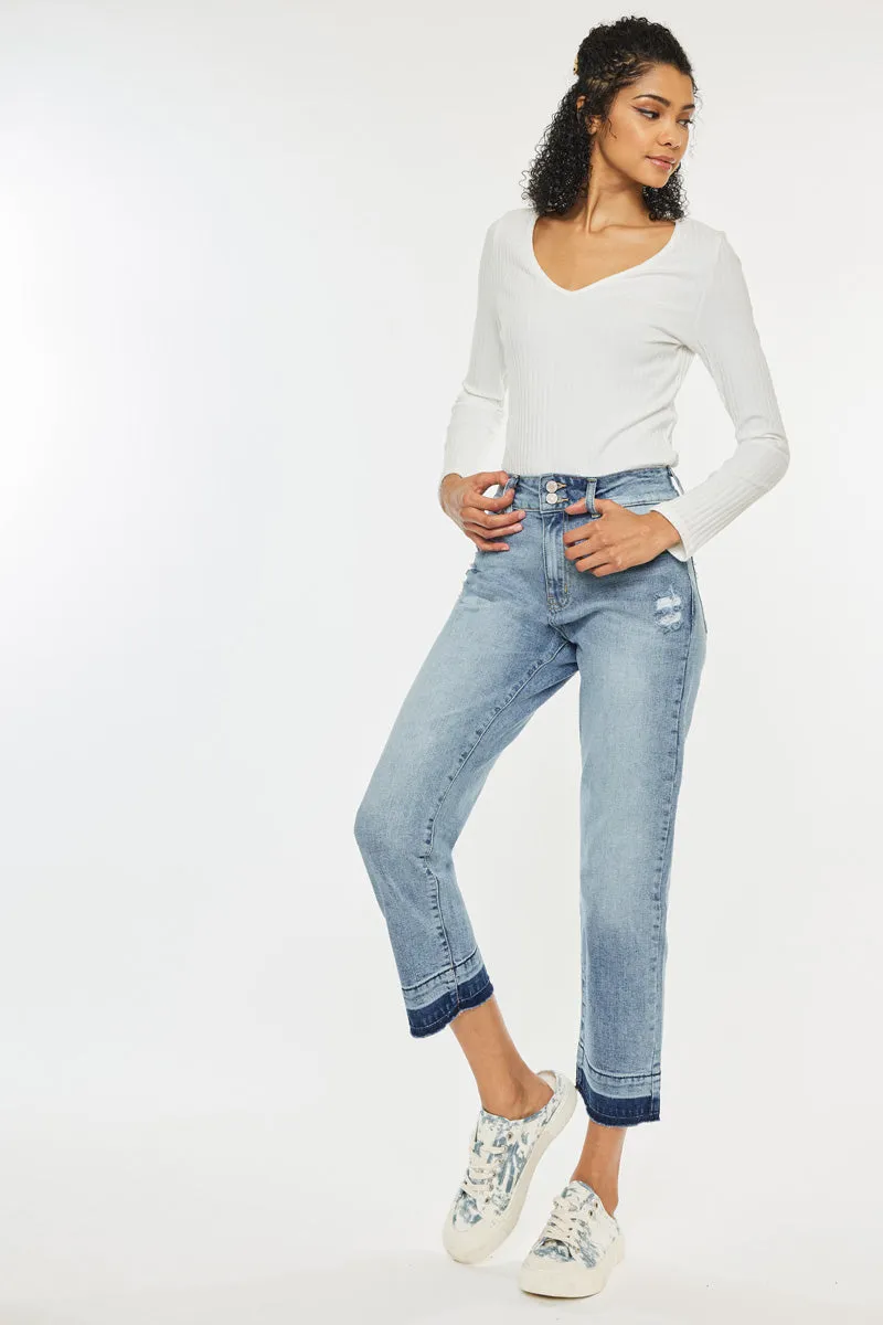 Georgia Ultra High Rise Slim Straight Leg Jeans