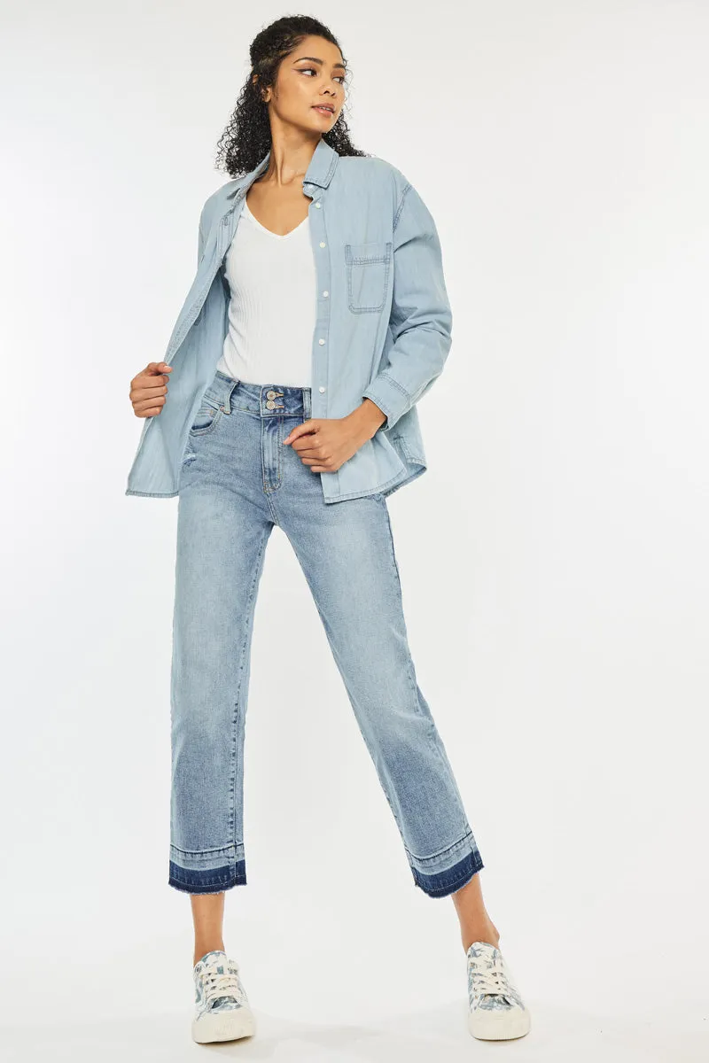 Georgia Ultra High Rise Slim Straight Leg Jeans