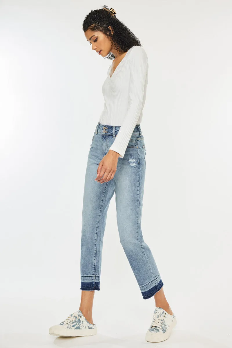 Georgia Ultra High Rise Slim Straight Leg Jeans